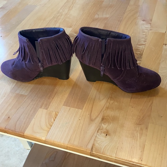 Charming Charlie purple fringe booties - Picture 2 of 4